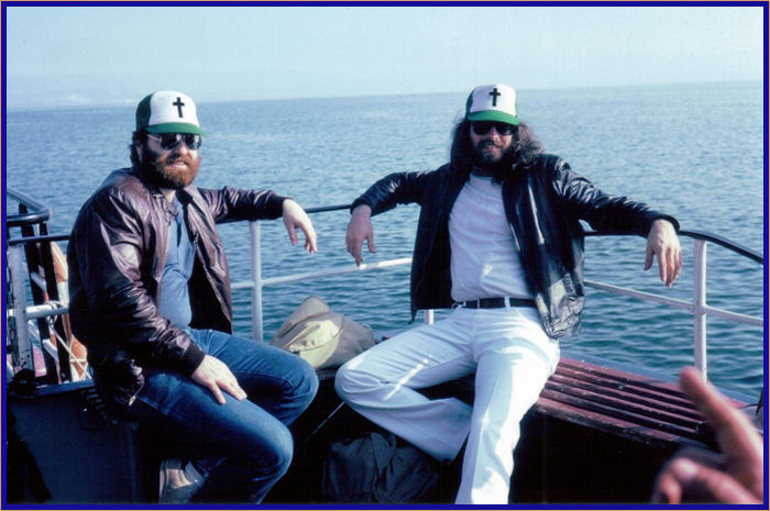 My pastor and myself sitting on the tour boat